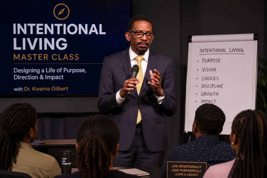Dr. Kwame Gilbert leading an interactive leadership session
